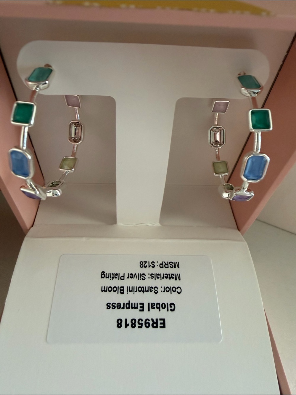 Bomb Party Jewel Candy Santorini Bloom Silver Hoop Earrings